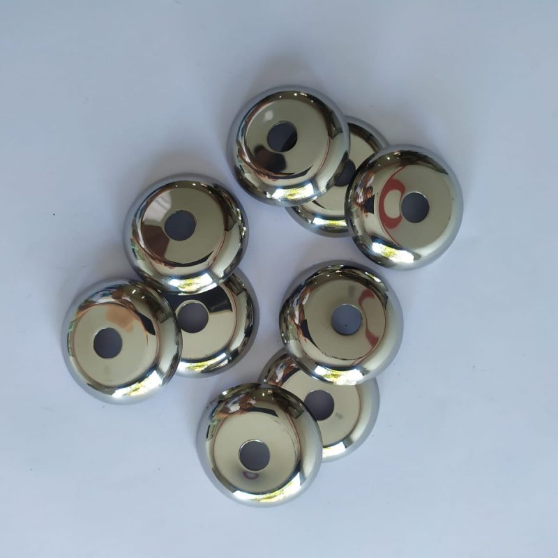 MINI CANOPLA ABAULADA FURO CENTRAL DE 3/8"DIÂMETRO EXTERNO 40MM   AÇO INOX 304 POLIDO EXPESSURA 0,6MM