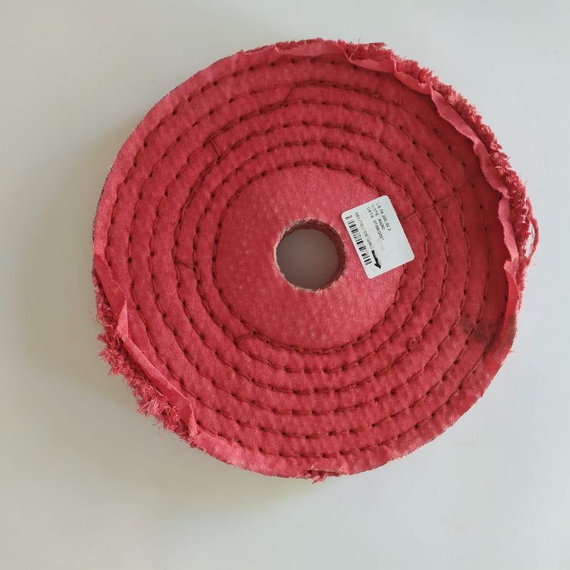 Roda de polir sisal resinada rosa 200mm   furo central 32mm