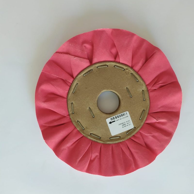 Roda polir algodão rosa ventilada 200mm